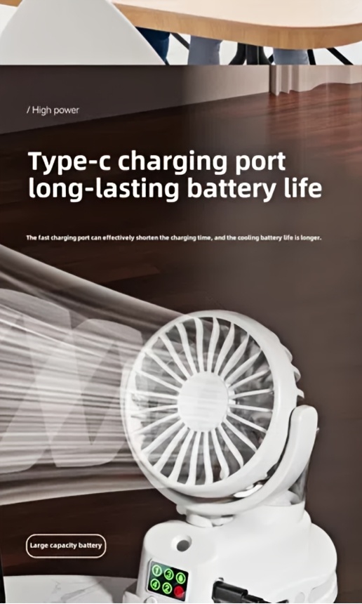 f7 clip spray rechargeable mini fan for students dorm outdoor multi functional clip fan with spray Product details 6