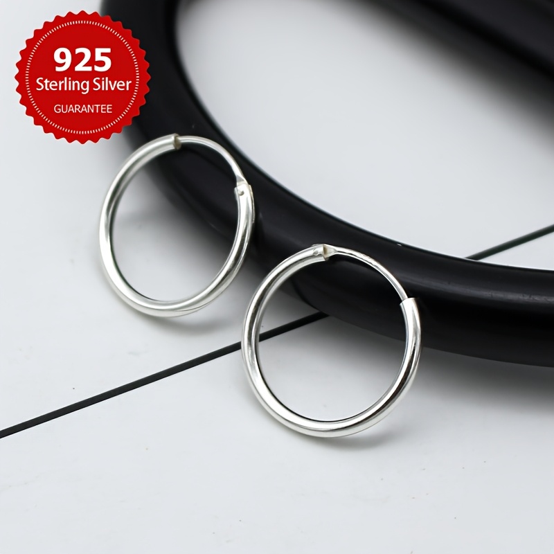 

1pc Minimalist S925 Sterling Silvery Earrings, Versatile And Suitable For , Birthday Gift For Girls