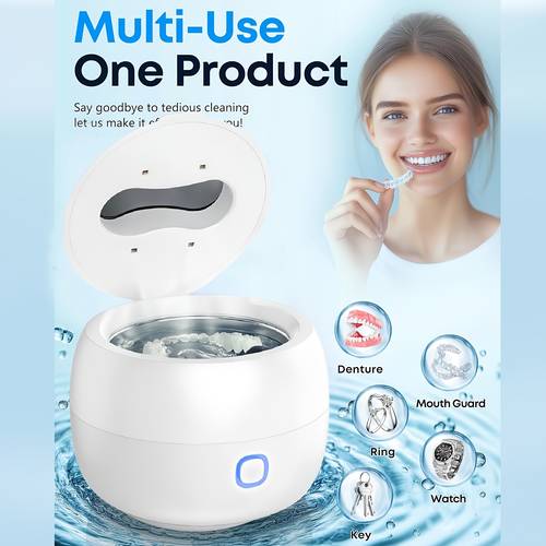 2025 technology retainer cleaner machine 45khz pod for retainers braces jewelry denture cleaner with 3 200ml capacity white