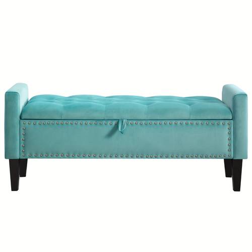 47 velvet storage bench upholstered bed bench with storage end of bed ottoman with wooden legs bedside storage bench with for bedroom living room or entryway