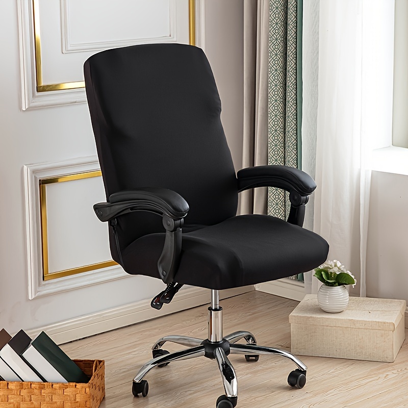 TEMU 1pc Stretch Printed Chair Covers, Universal Desk Rotating Chair Slipcovers, Removable Washable Spandex Chair Protector Cover With Zipper
