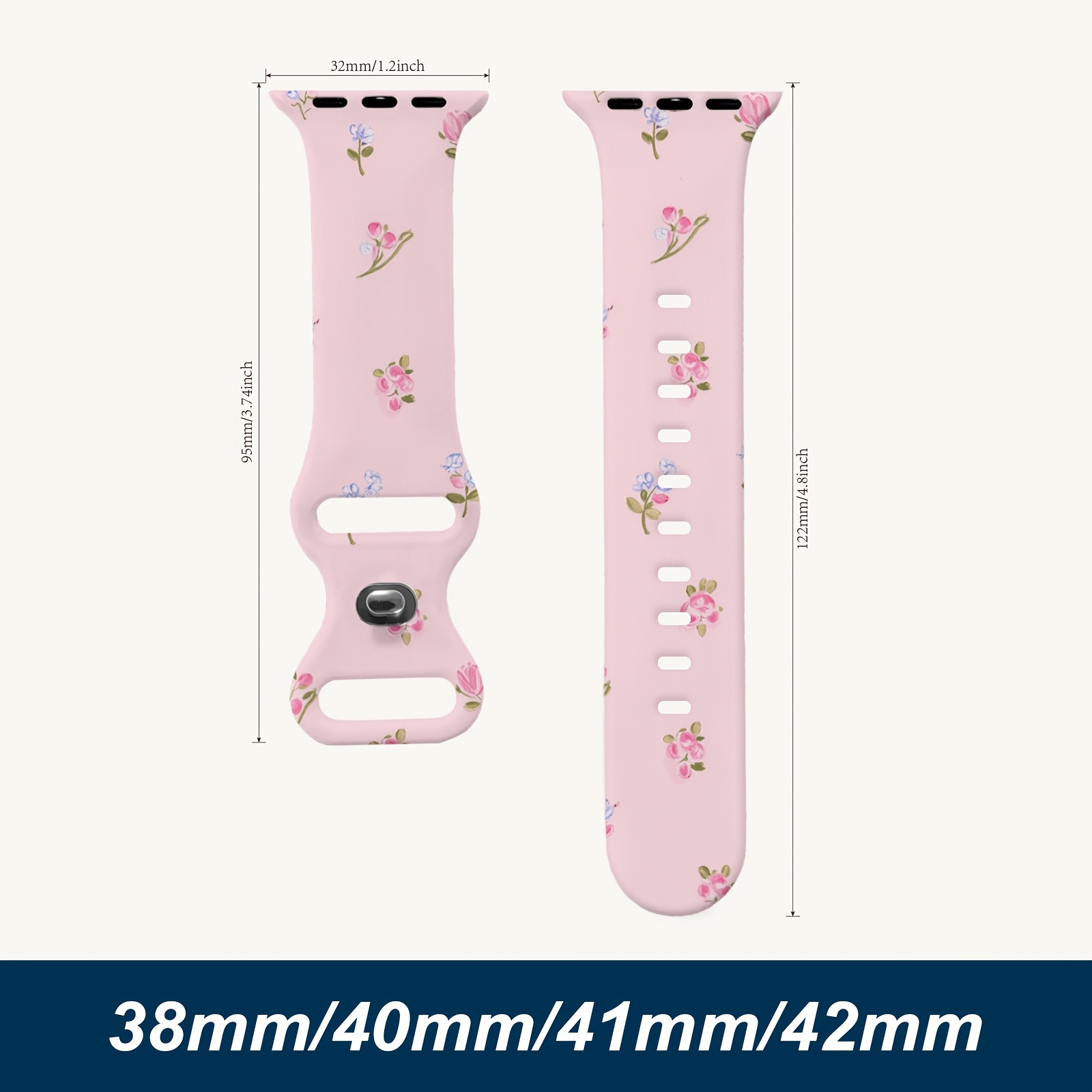 TEMU Silicone Strap For Watch /2/3 4/5/6/7/se | Compatible With Ultra 1/2/3, Adjustable Size, Clasp, Soft And Breathable, Fashion Print, Creative New