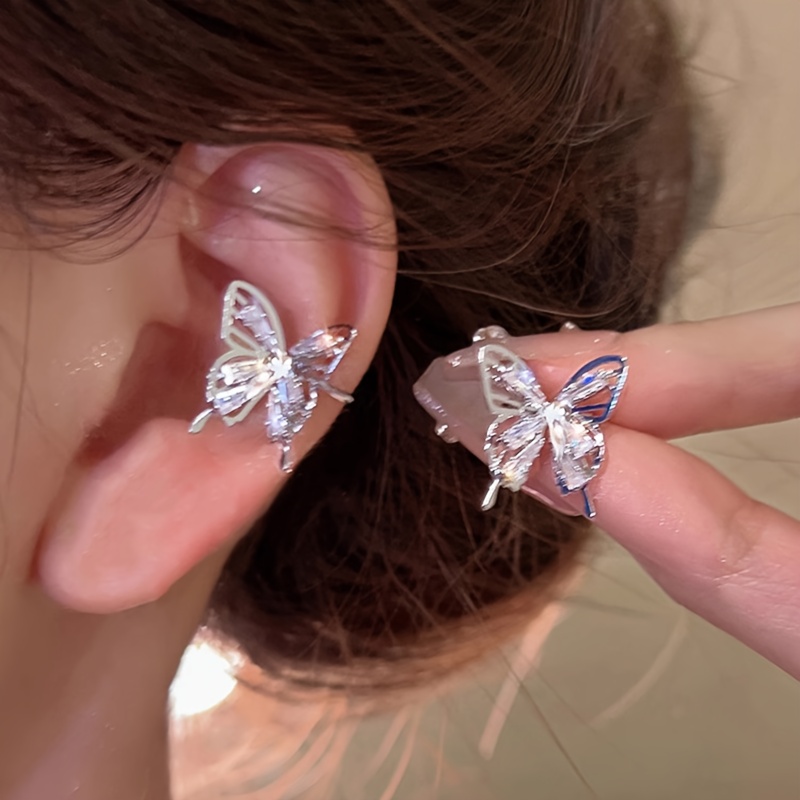 1 Pair Elegant Ear Clips Womens Jewelry Openwork