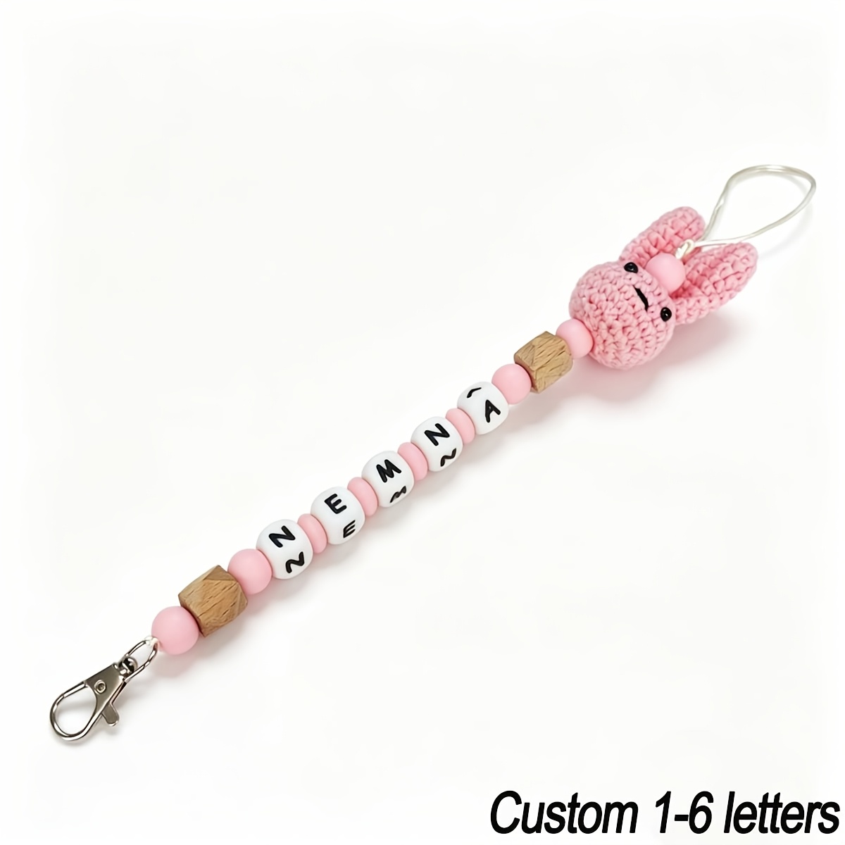 TEMU 1 Personalized Handmade Keychain, Customizable With English Letters, Handcrafted, Birthday Gift, Graduation Season Gift, Everyday Bag Accessory
