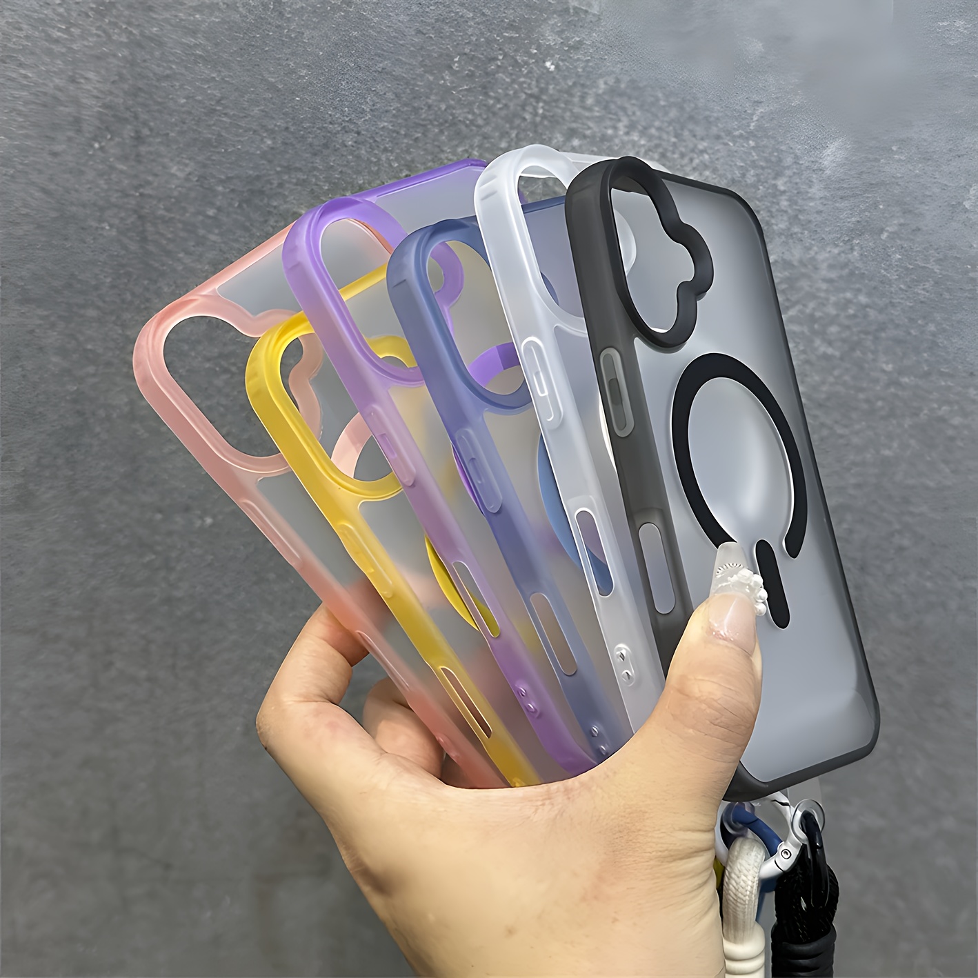 1pc mobile phone case High quality translucent frosted magnetic case for Apple mobile phone iPhone16/15/14/13/12/11