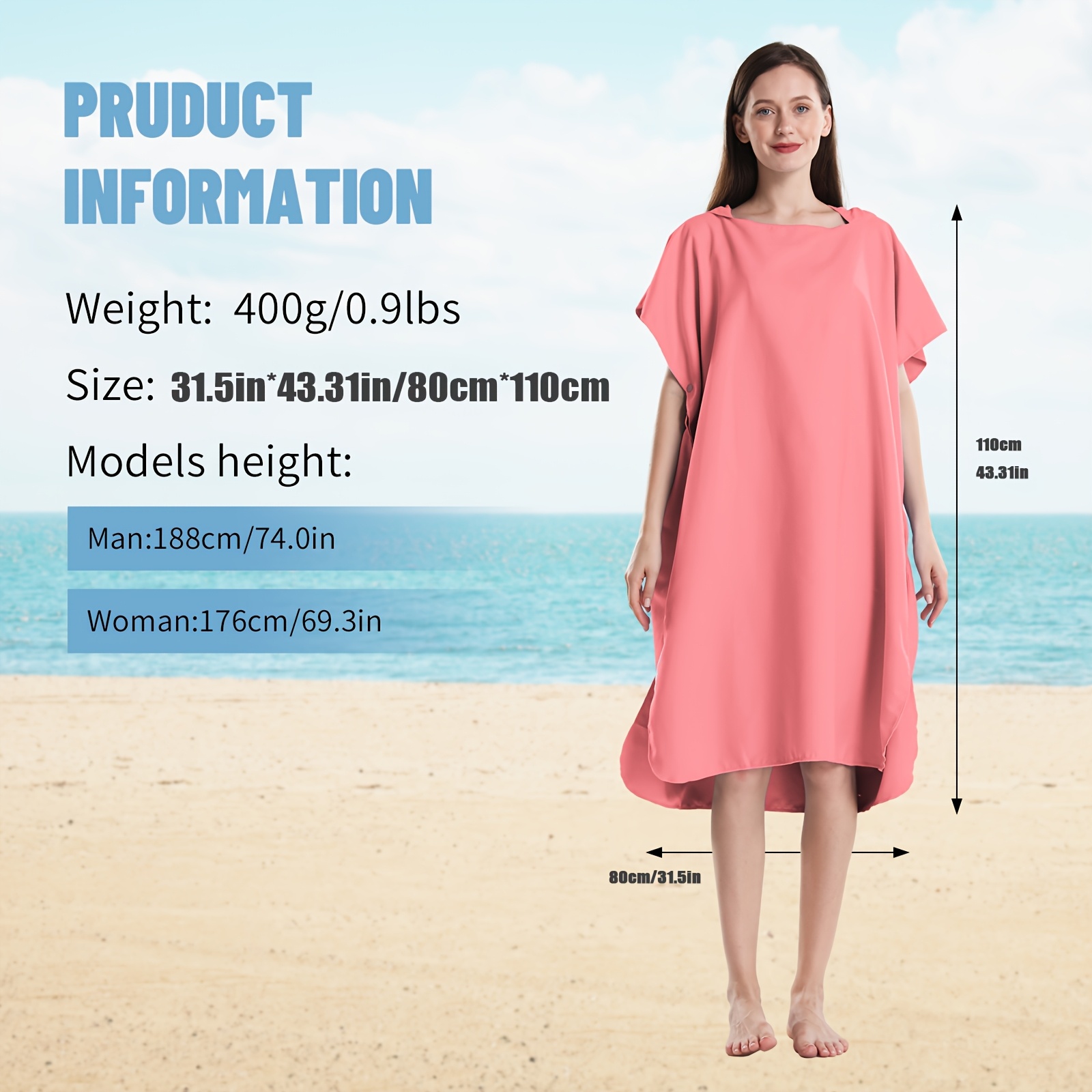 Microfiber Surf Beach Wetsuit Changing Towel Robe ... – Grandado