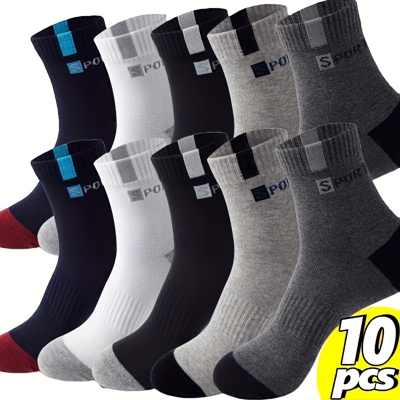 

Lightweight And Breathable Sports Crew Socks For Men And Women, Featuring Stylish Letter Prints And High Elasticity, Suitable For Outdoor Running And , Us Size (6-11).