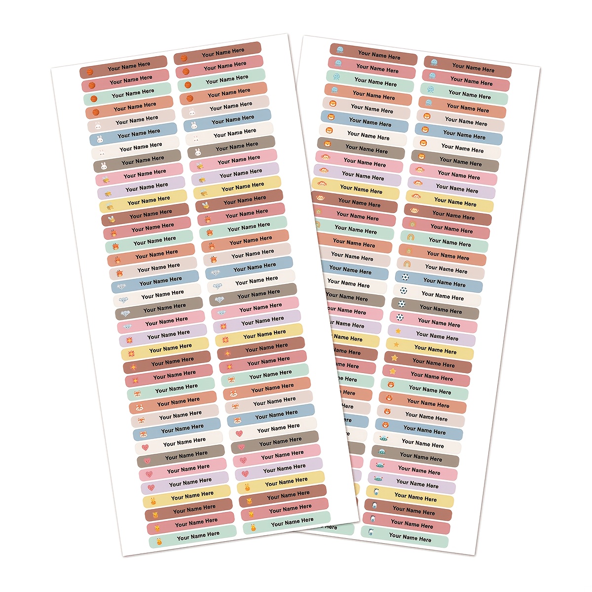 TEMU 144pcs Personalized Pencil Stickers, Customized Name Strips, Featuring Animal Designs, Made Of Material - Suitable For Schools, Offices, Bottle