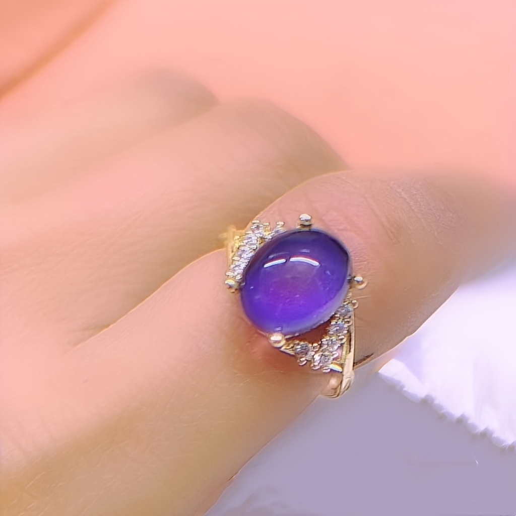 Boho Women's Ring with Adjustable Cross Set Dial & Synthetic Gemstone Accents