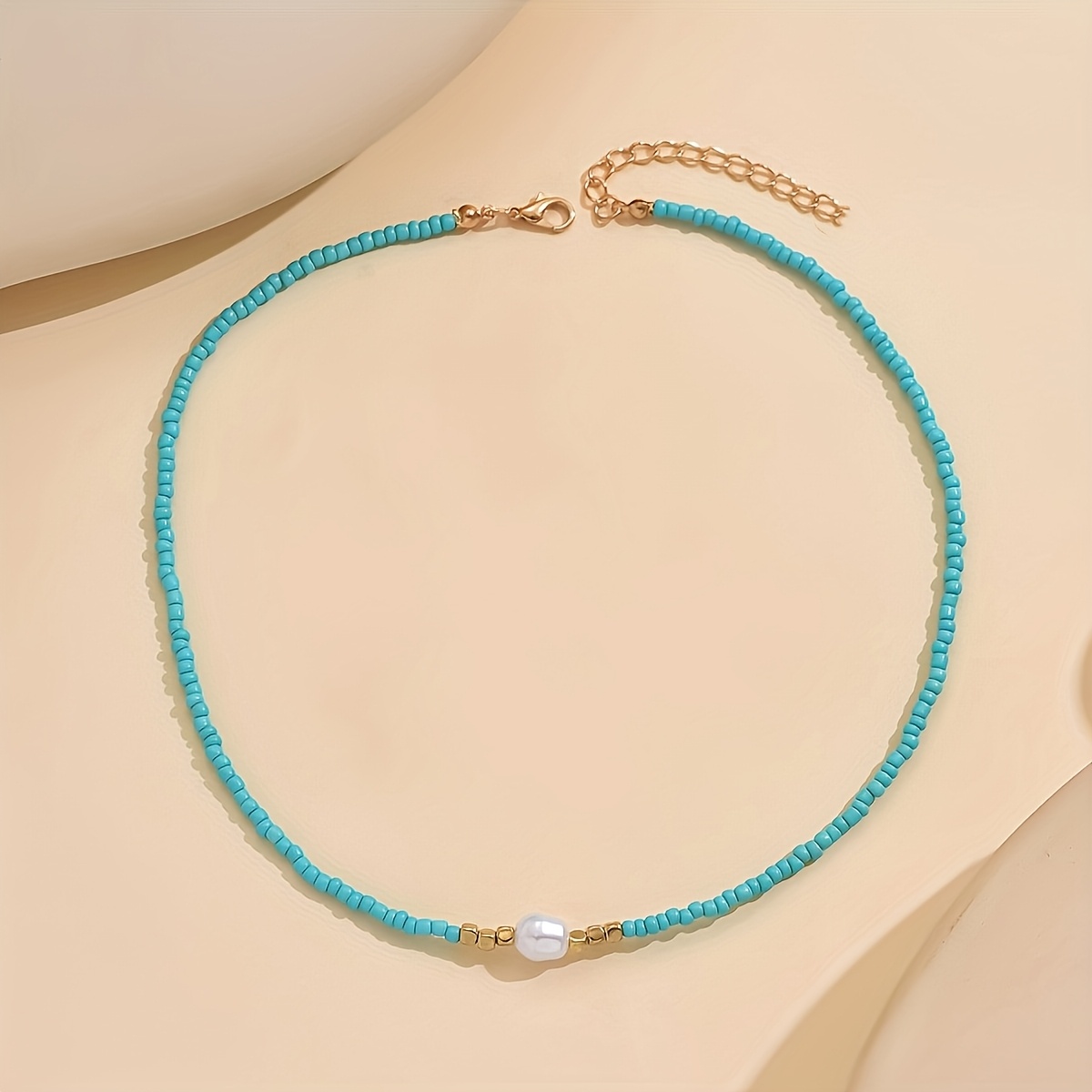 Boho Red Rice Bead Necklace & Anklet Set