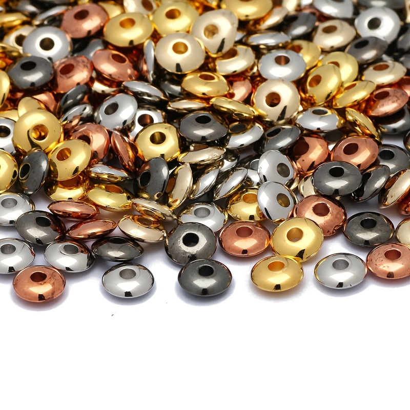 400Pcs Smooth Saucer Spacer Beads for Handmade Bracelets and Necklaces