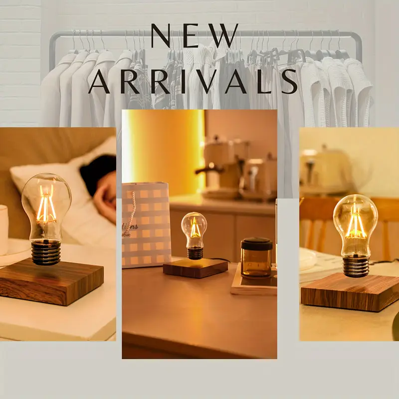 1pc Lampe à ampoule LED en - Design de suspension magnétique accrocheur - Lampe de table à magnétique flottante pour la décoration moderne de et du bureau, cadeau idéal détails 0