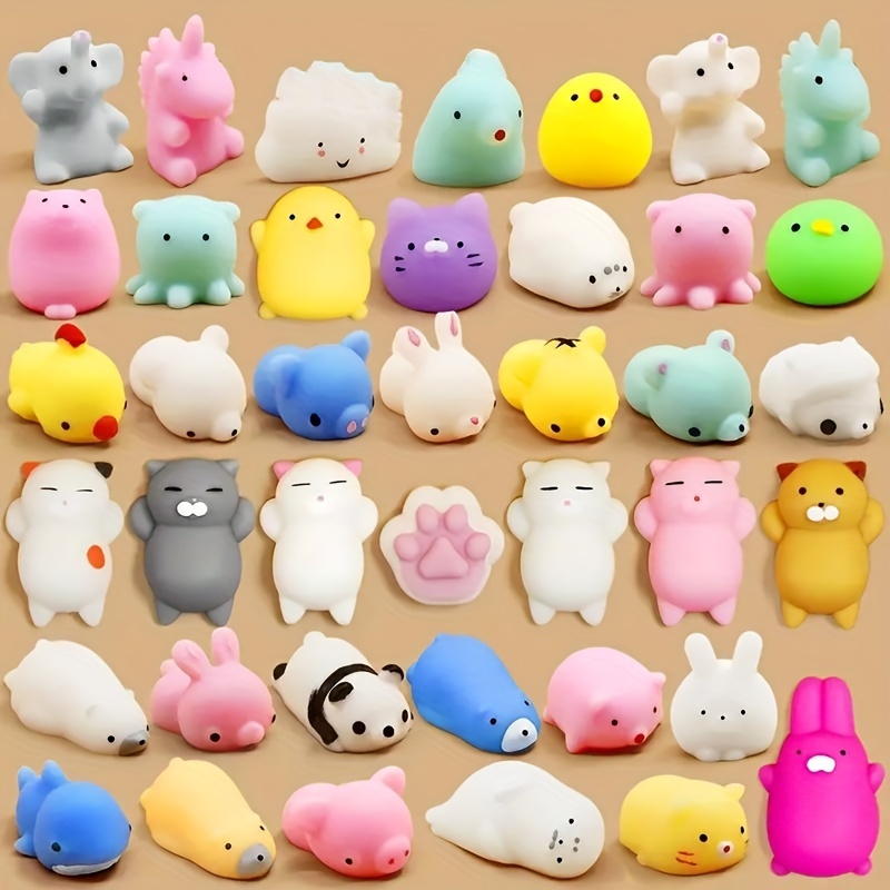 

20pcs Random Mixed Color Super Cute Student Small Gift, Cute Cartoon Animal Pinch Toy