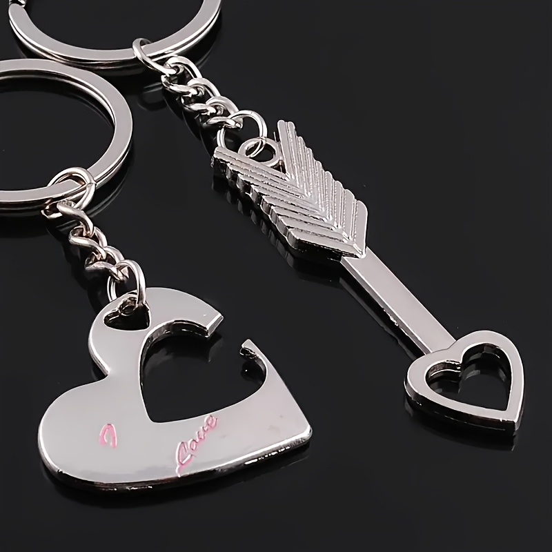 

Paire de Pendentifs Clés Métalliques , Porte-clés Créatifs en de Cœur pour Couple