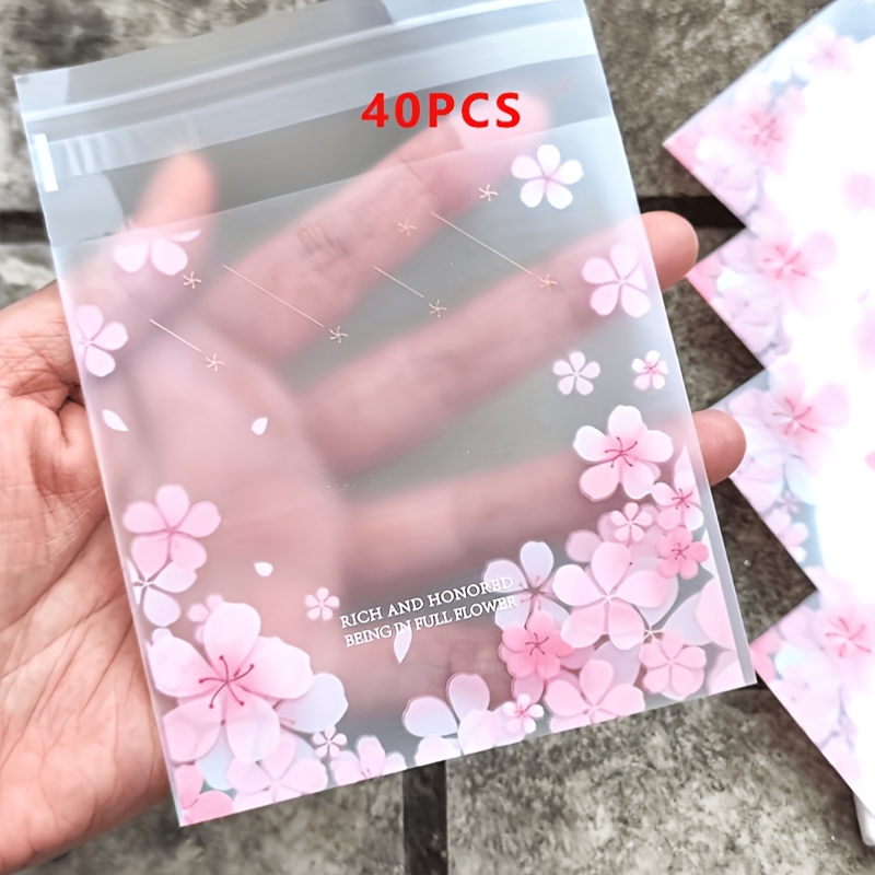 TEMU 20/40pcs Cherry Clear Self-sealing Bags, Resealable Plastic Pouches For Jewelry, Small Business, Gifts And Party Favors
