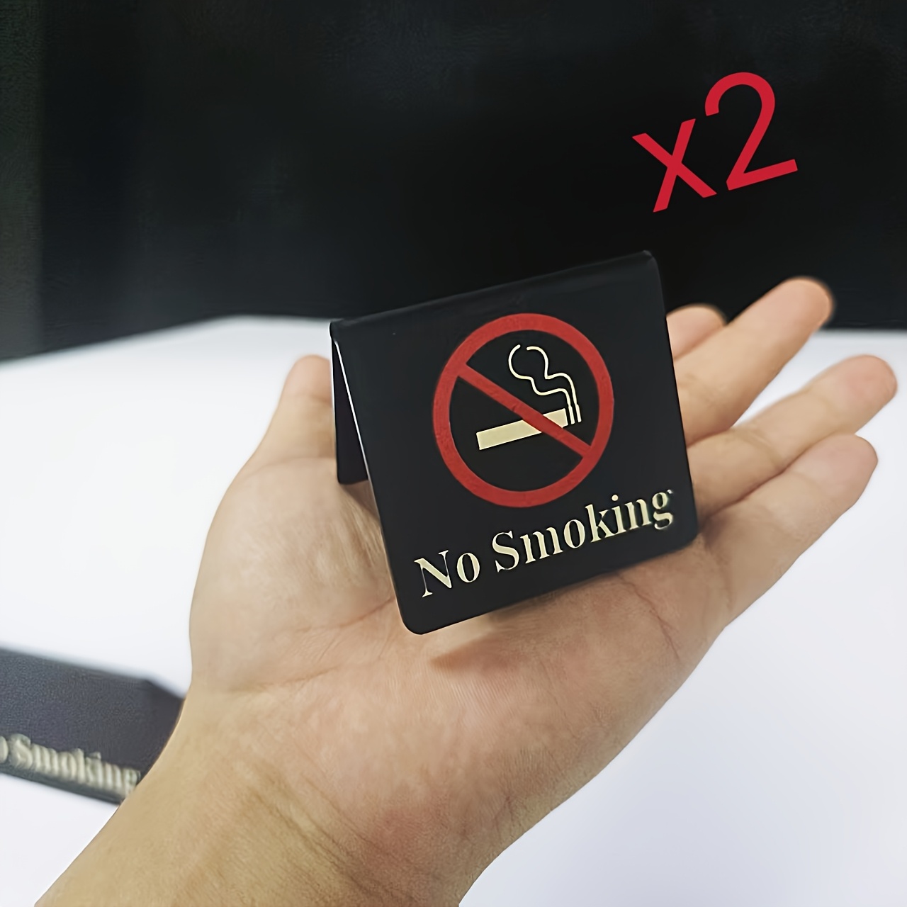TEMU [2d Flat] 2 Per Set, 6 Styles Of No Smoking Table Signs. Please From Smoking Signs Suitable For Public Places, Stores, Sports Areas, Shopping