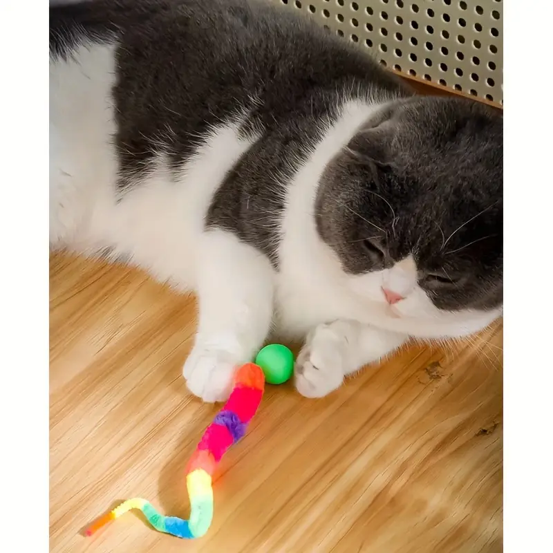 2pcs cat interactive toys colorful bouncing ball pet educational teaser toys indoor cat plush toys Product details 5