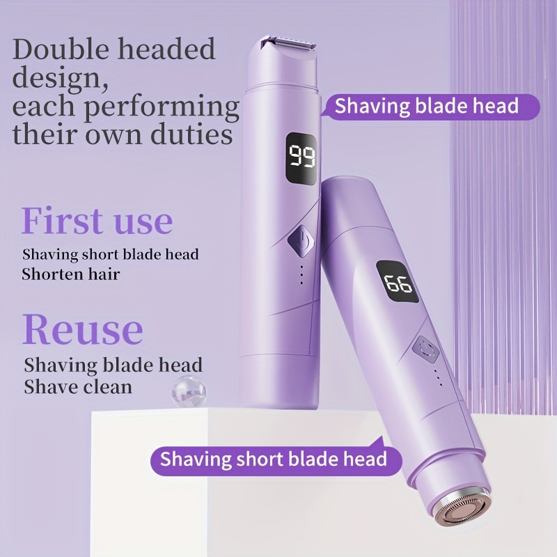  dual head 2 in 1 womens electric shaver a wet and dry hair removal device for bikini eyebrows face legs and underarms portable bikini trimmer rechargeable and cordless gentle and effective shaving details 5