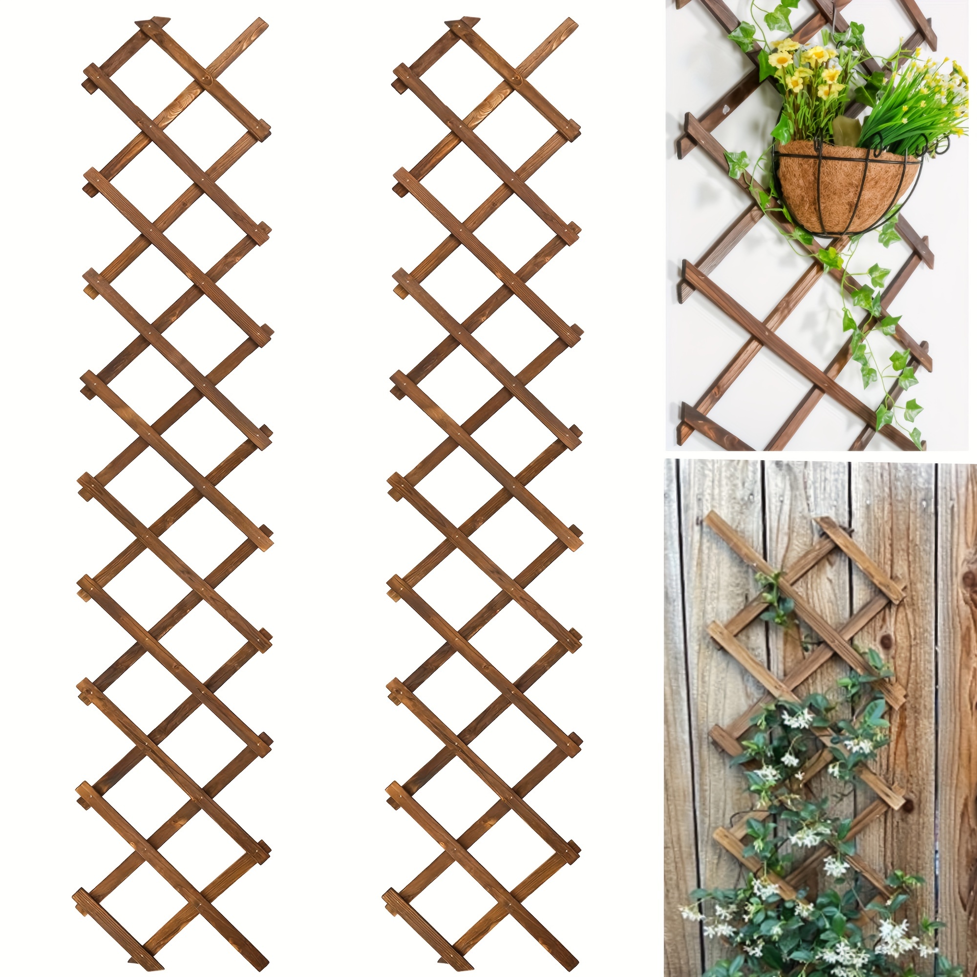 

Wooden Lattice Wall 2pack-expandable Plant Garden Trellis For Climbing Plants Outdoor Air Plant Vertical Rack Wall Decor For Room Patio