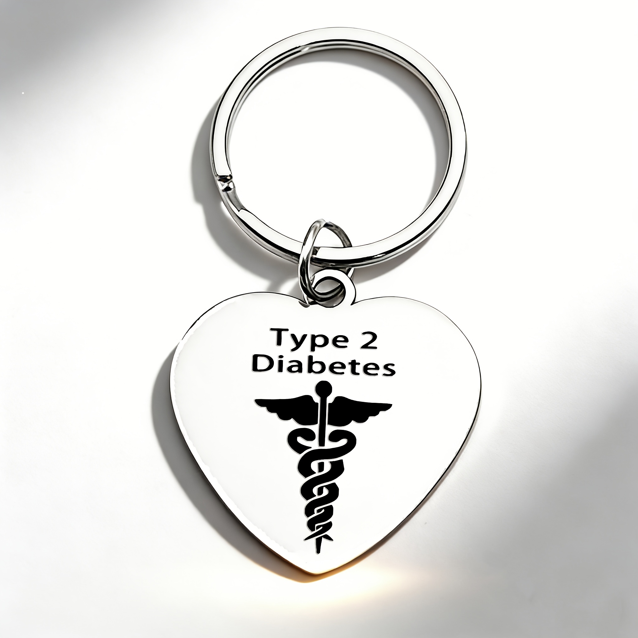 TEMU Medical Id Stainless Steel Keychain With A , An Ideal Gift For Awareness, A Creative And Unique Minimalist Present, Perfect For Birthdays,