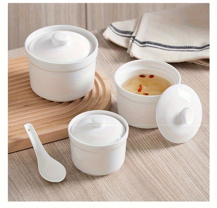 cute ceramic   bowl with lid   soups desserts healthy cooking   kitchen restaurant essential details 5