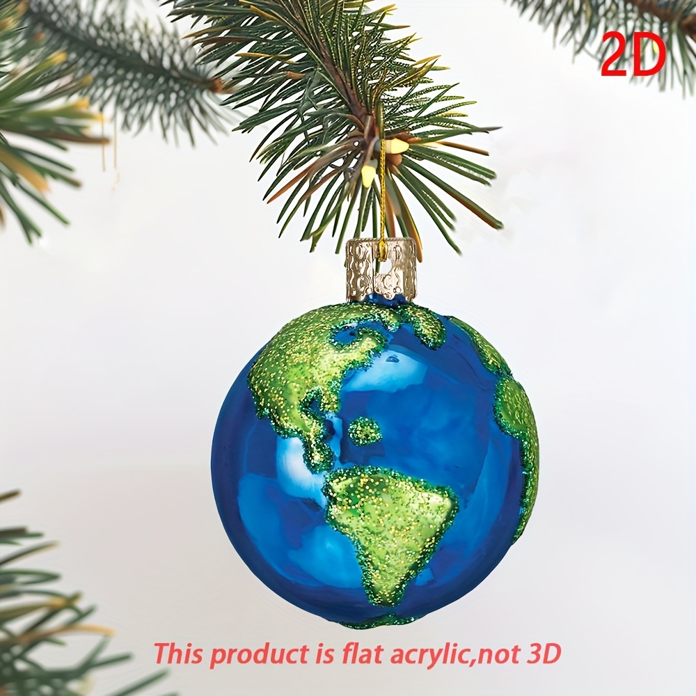 

1pc Christmas Ornament, Earth , Decoration, Non-electric, Featherless, For Christmas Tree, Halloween, Easter, New