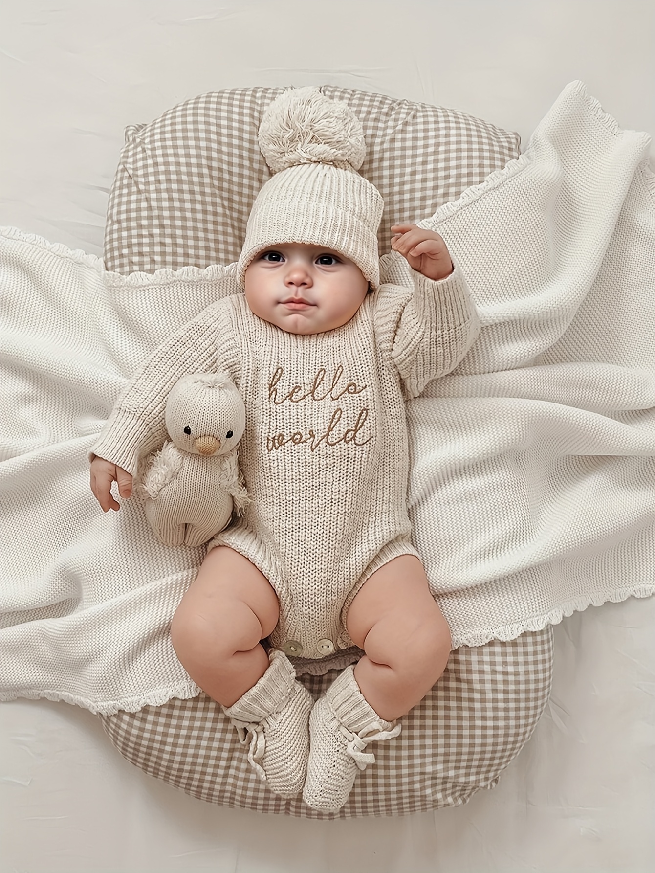 Ensemble Barboteuse Chapeau Cartoon Pour Bébé Garçon Ou Fille costume