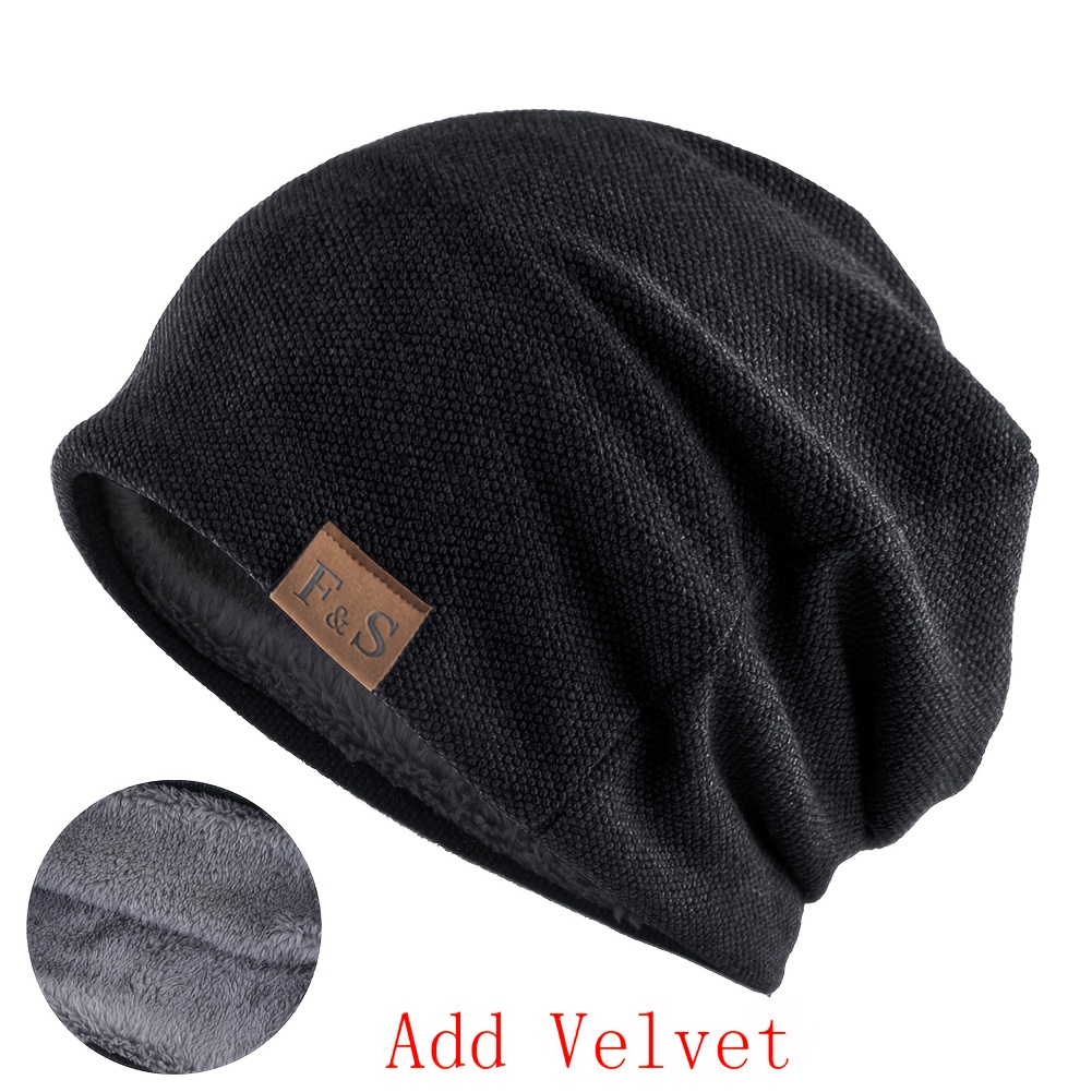 TEMU Bonnet Unisexe en Tricot Ample et Décontracté avec - Chapeau à Revers Style Coréen Doux et Respirant Printemps Automne Hiver pour , Vêtements