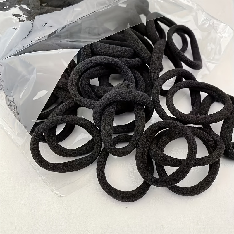 105pcs Ultra-Elastic Black Hair Ties, Durable Ponytail Holders