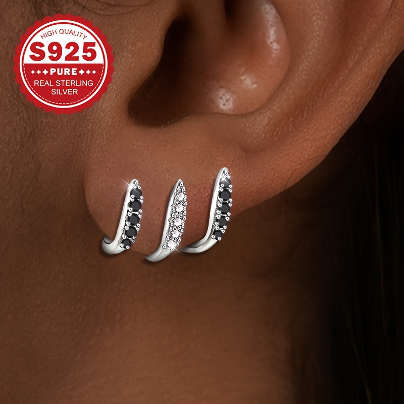 Women's S925 Sterling Silver Gothic Style Three-Claw Earrings