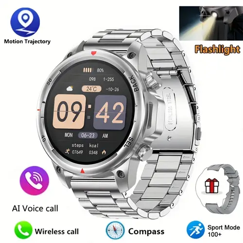 mens outdoor watch for men led lighting answer make call gps motion trajectory smartwatch hd screen wireless call nfc smart watch compass fitness watch sports watch for men fathers day gift