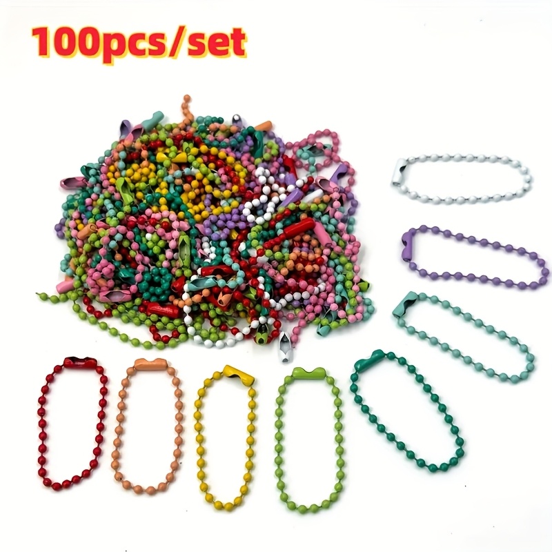 100/400 Metal Colored Keychains, Length 10cm/3.94inch, Handmade Decoration Hardware Additions