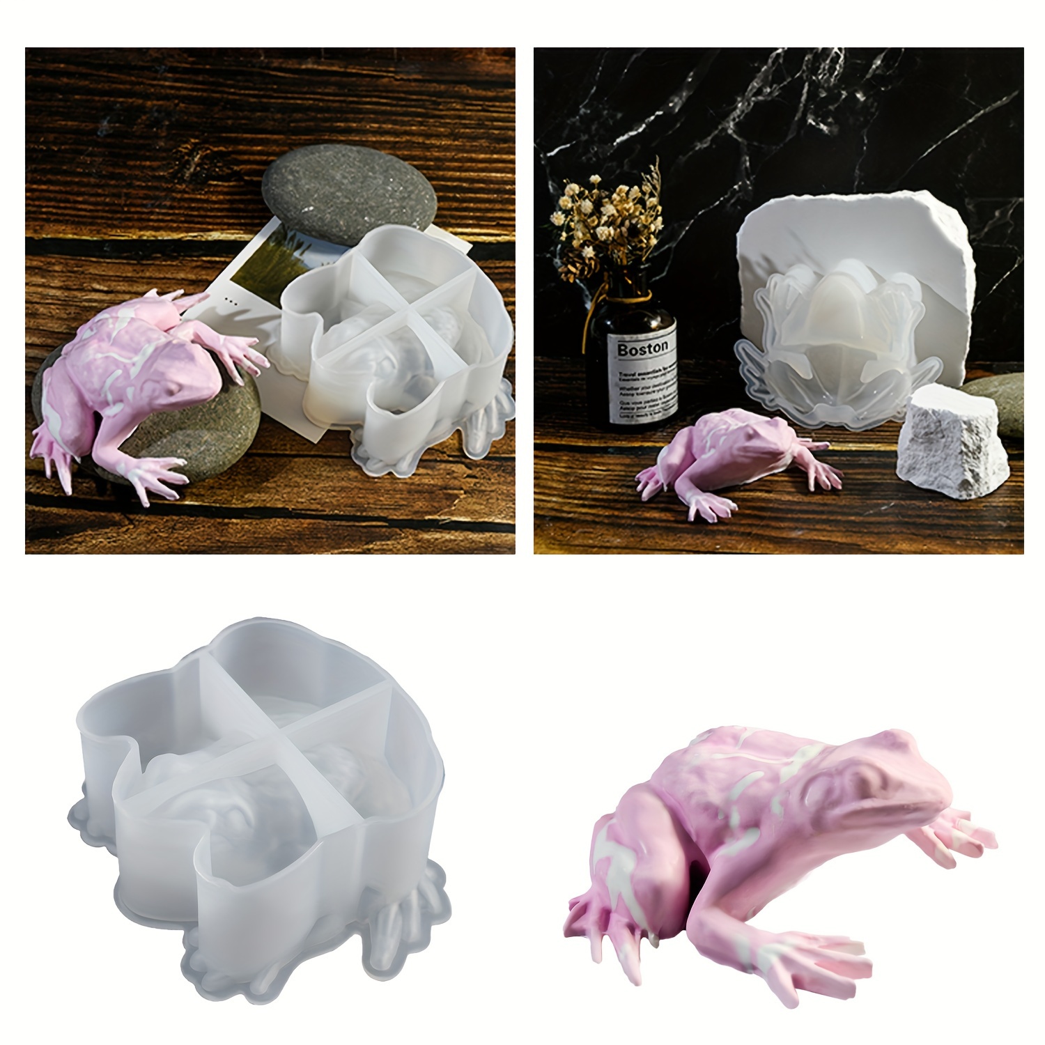 

Diy Adorable Frog Silicone Mold, Scented Candle Wax Mould, Plaster Epoxy Resin Craft Mold For Home Decor, Animal Shaped 3d Cute Resin Molds