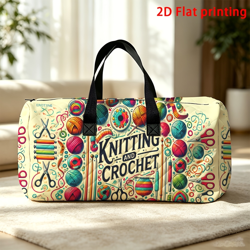 TEMU 1pc, Knitting Crochet Travel Bag Large-capacity Lightweight Handbag, A Great Travel Item
