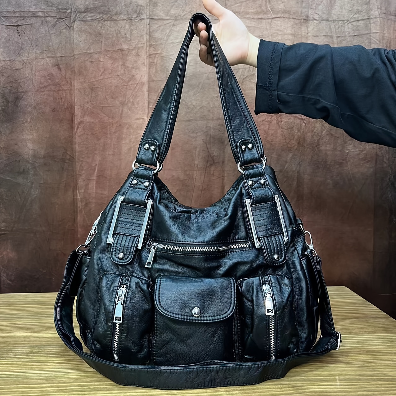 womens y2k retro soft tote bag large capacity multi pocket - Temu