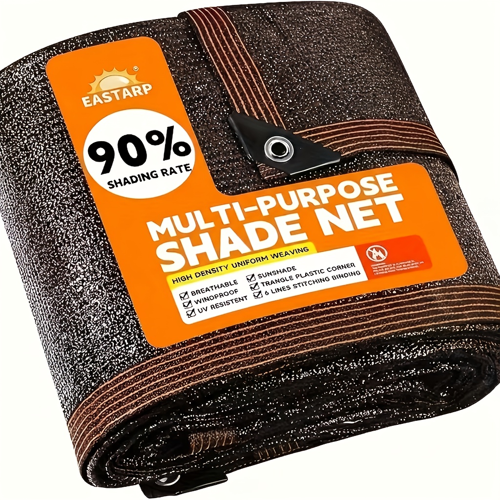 TEMU 1pc Of 90% Brown Shade Cloth, Sunshade Net Suitable For Garden Patios, Plant , Greenhouses, Outdoor , And Lawns. Suitable For Dog Houses And
