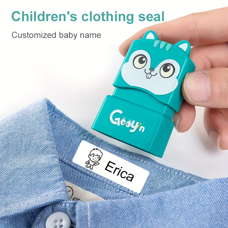 

1pc Green Squirrel Customized Name Seal, Used To Identify Personal Daily Necessities Such As Clothes, Socks, Bed Sheets, Etc. Waterproof And Washable