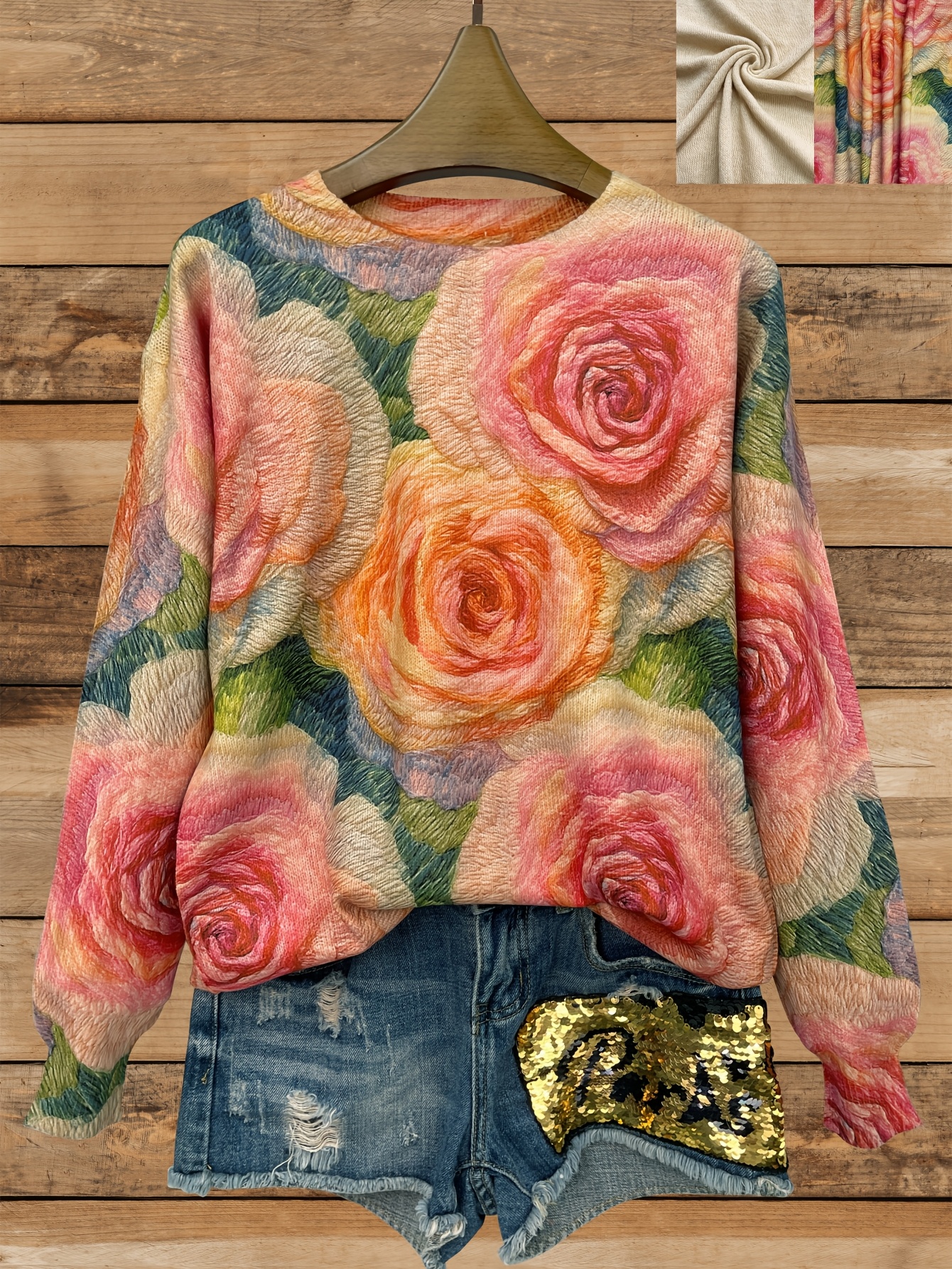 stück blumenmuster leichter pullover] damen casual blumen Temu