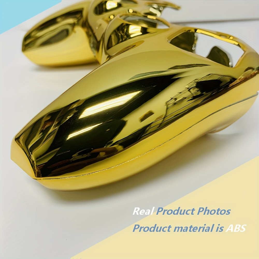 golden chrome glossy replacement shell for ps5 controller eye catching mirror effect abs case decorative trim cover plate for diy ps5 gamepad customization details 6