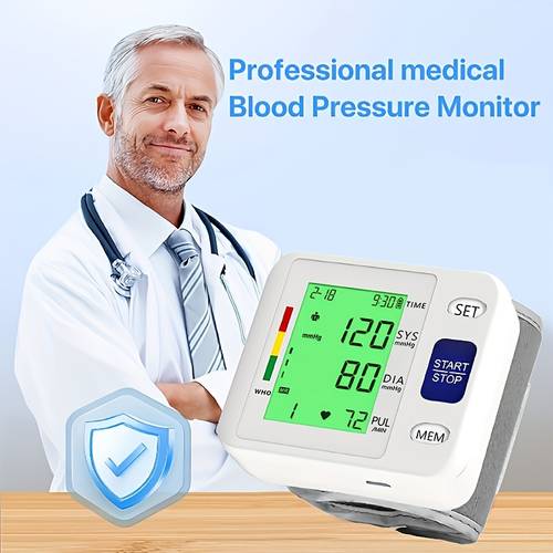 wrist blood pressure monitor wrist cuff lcd display with adjustable cuff tracks heart rate and irregular 99 memory storage dual user mode usb battery powered battery not included blood pressure machine halloween gift