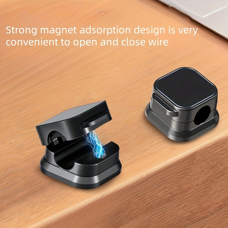 2/4/6pcs PP Magnetic Cable Clips: Adjustable, Non-slip Cable Organizer, Charging Cable Storage Clip, for Neat Office Desk, Car and Home Wiring Fixing Storage Practical Gadget
