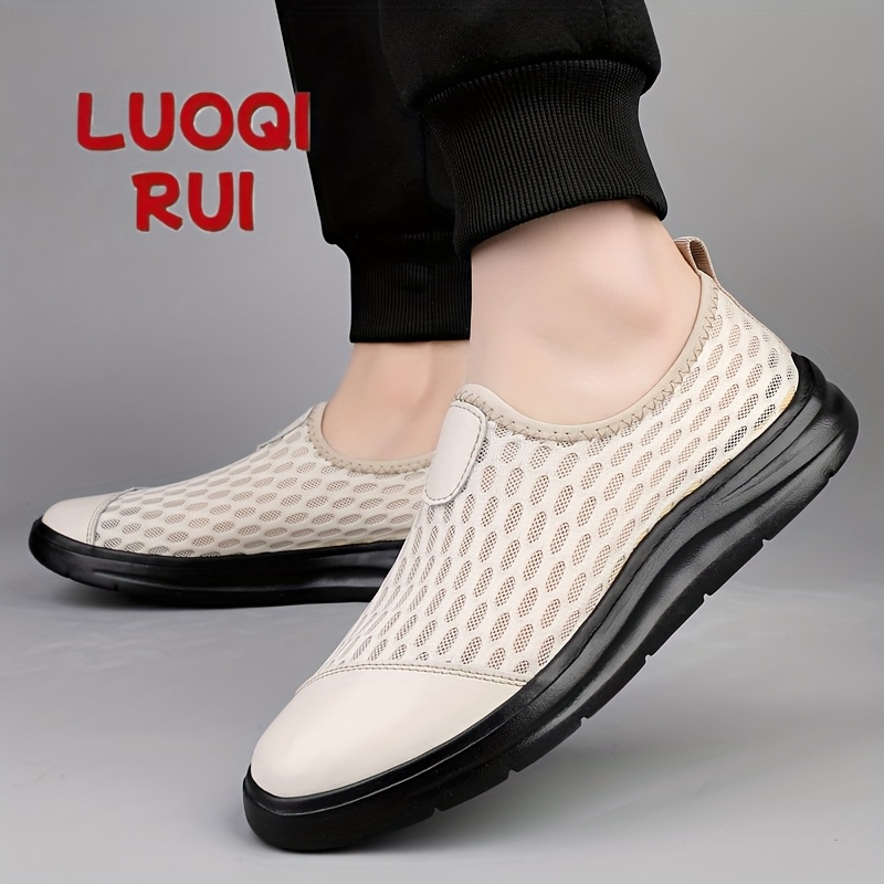 Mocassins En Cuir Pour Homme - Chaussures Basses Légères Et Respirantes à Enfiler - Confort Décontracté Pour Été Et Quotidien