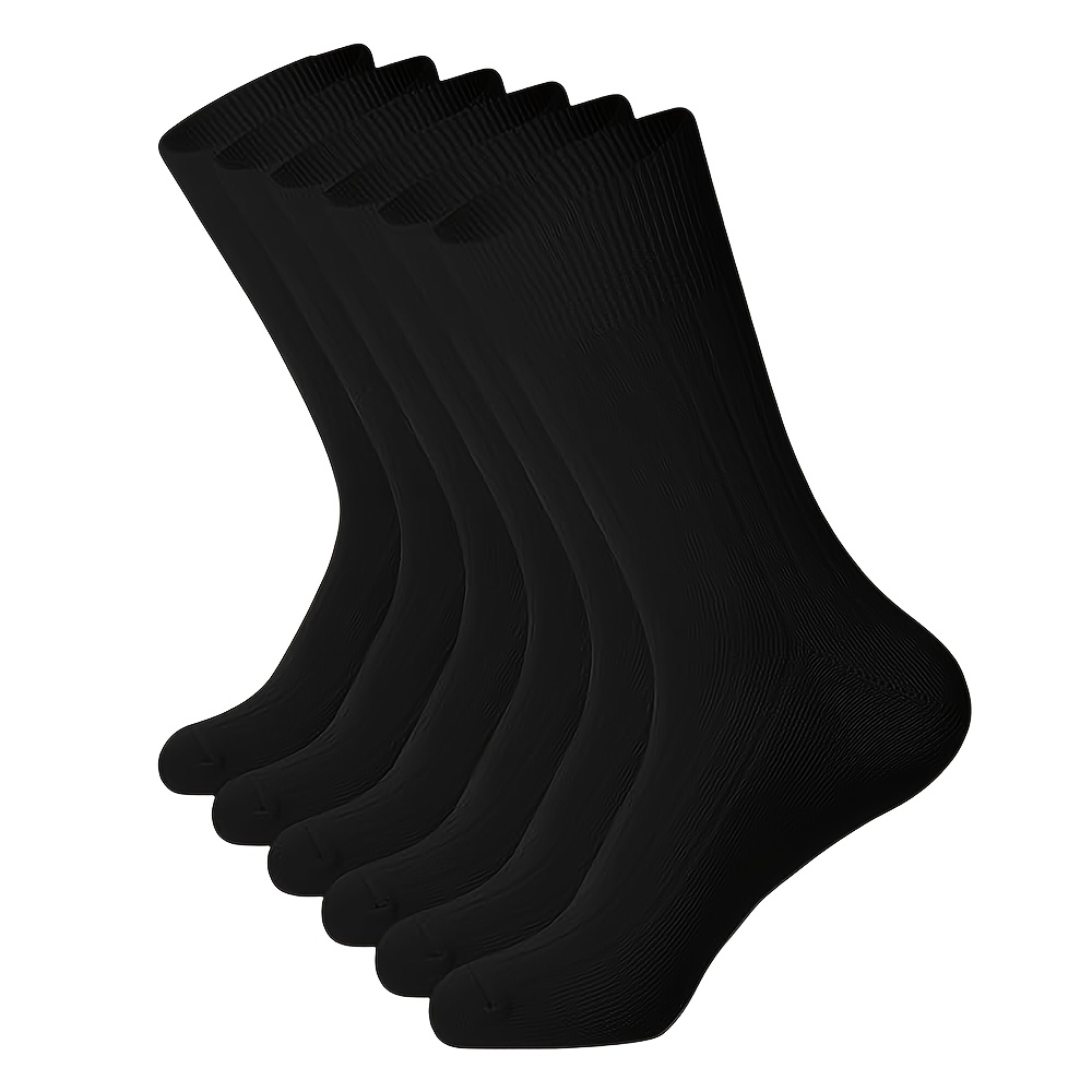 TEMU 6 Pairs Of Men' Color Bamboo Socks, Comfortable Crew Socks That Are Cozy And Breathable, Suitable For Wear For Men And And White