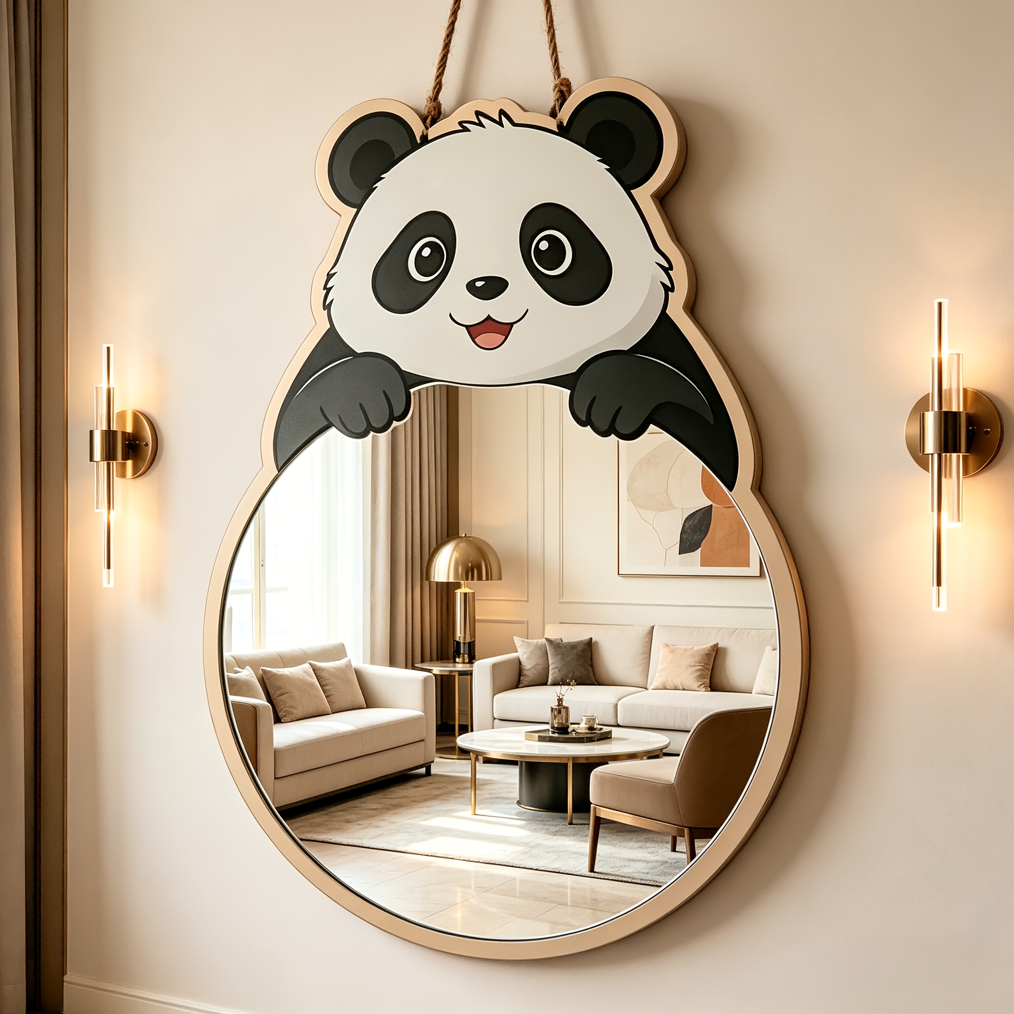 TEMU WECRAFT Mural en Bois Panda - Cadre en Acrylique Incassable et , de Suspendu Verticalement pour Salle de Bain avec , Cadeau de Pendaison de