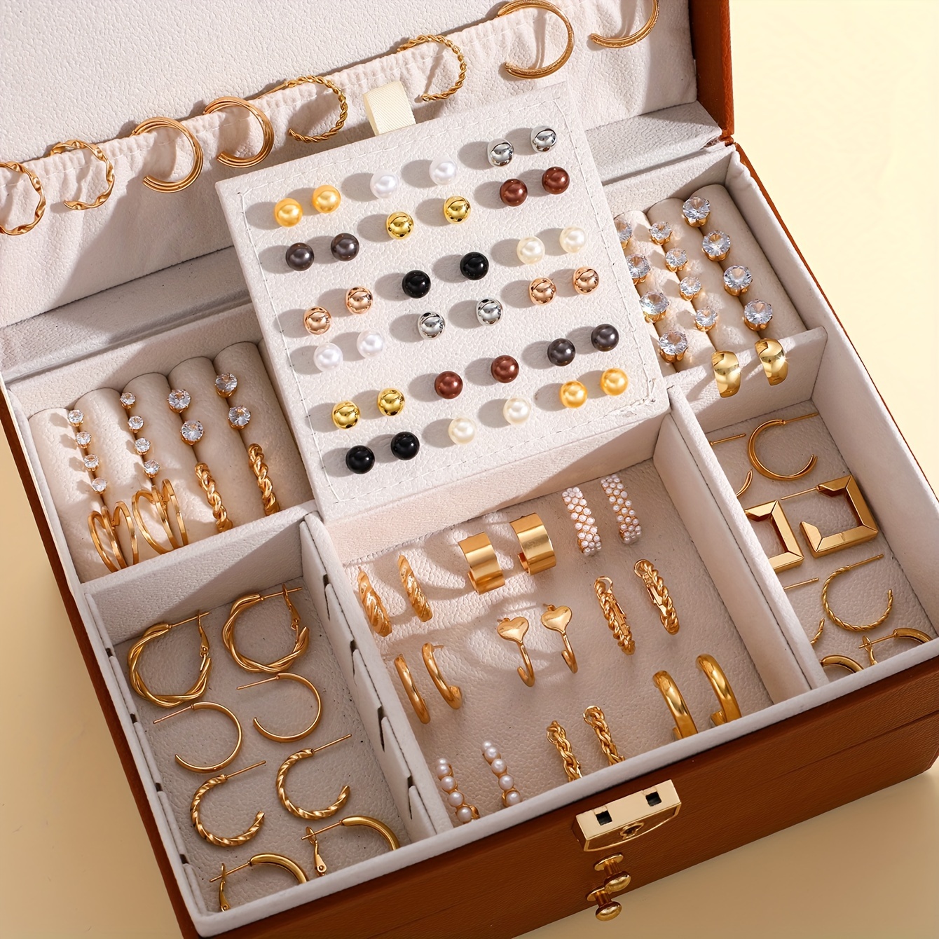 

Elegant 108pcs Earring Set For Women, Simple Alloy Gift, Ideal For Valentine's Day, All -