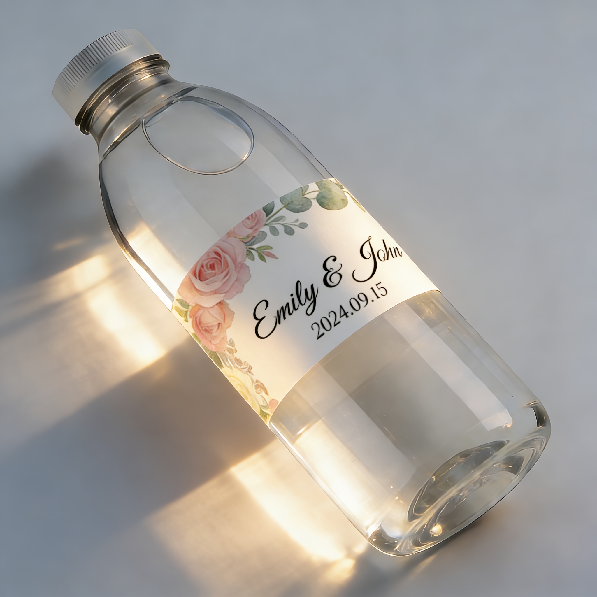 TEMU 24 Étiquettes de bouteille d'eau personnalisées, personnalisables avec et dates, pour sceller des enveloppes, décorations de fêtes et étiquettes