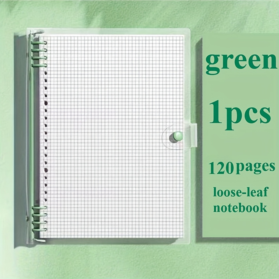 120 Sheets A5 Transparent Soft Cover Grid Notebook, With Tear-off Pages, Removable Spiral Binding, Pvc Cover, Supplies, Perfect Gift , Minimalist Style, Music Elements, Replaceable Inserts