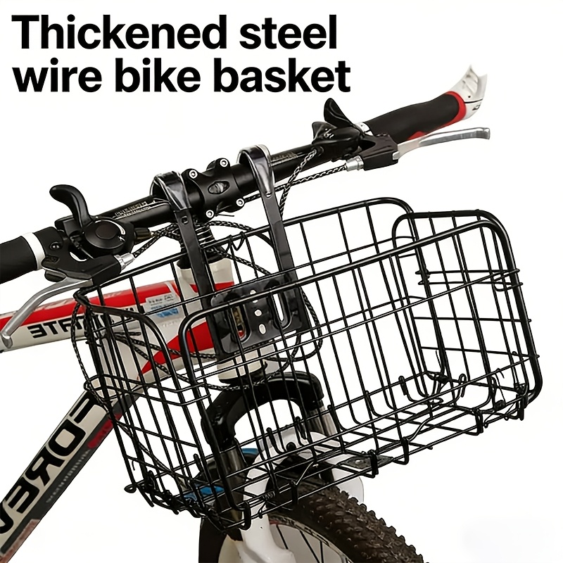 TEMU Removable And Portable Bicycle Basket, Collapsible Front Bike Basket, Rear Rack Basket Suitable For Mountain And Electric Bikes, Front-mounted
