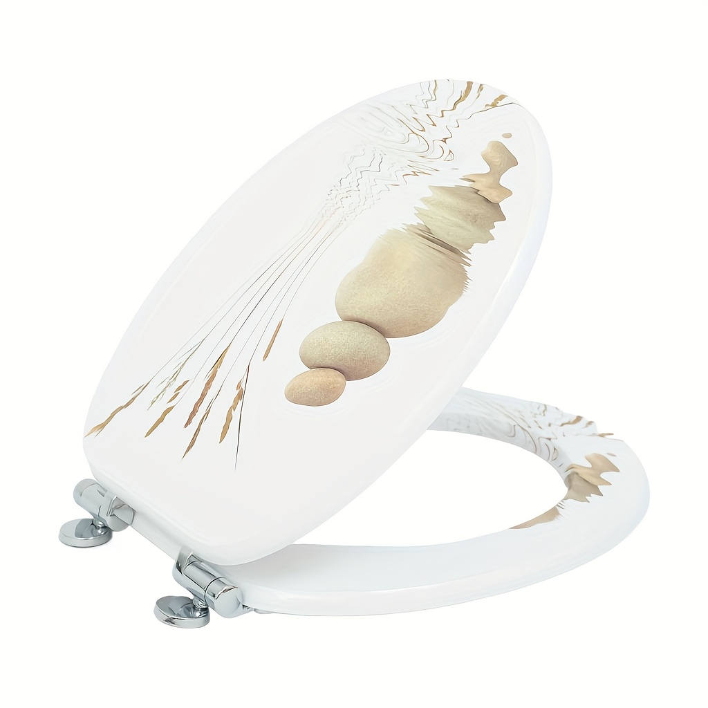 Toilet Seat, With Mechanism, Quick-release Function For , O-shaped Toilet Seat, With Adjustable Hinges, Wooden Toilet Seat, Sturdy Quality