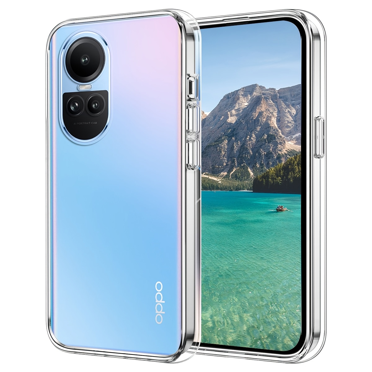 TEMU Phone Case: For Oppo Reno10 Protective Case, Flexible Shockproof Mobile Phone Protective Case, Transparent, All-rround Protection,